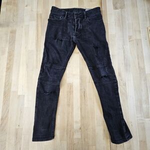 DIESEL BLACK T-RIDE SLIM-COMFORT JEANS W28 X L327